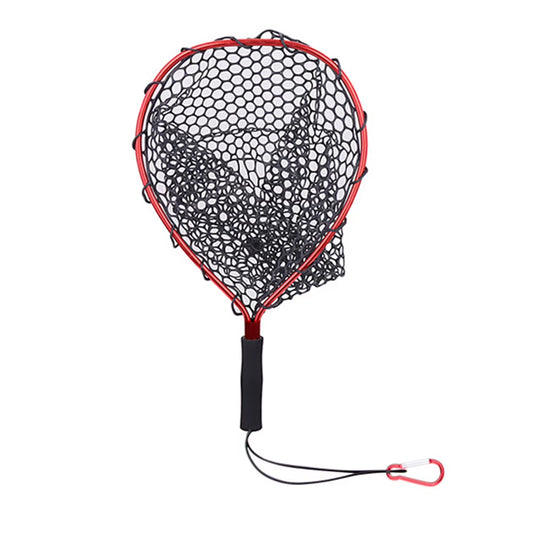 Aluminum Alloy Fishing Landing Net with Soft Rubber Mesh - Ideal for Catch and Release, Perfect Gift for Anglers